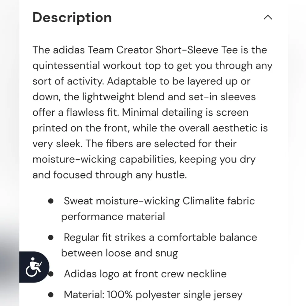 Adidas Men's Creator SS Short Sleeve T- Shirt In Royal Blue. NWT. Size Large.